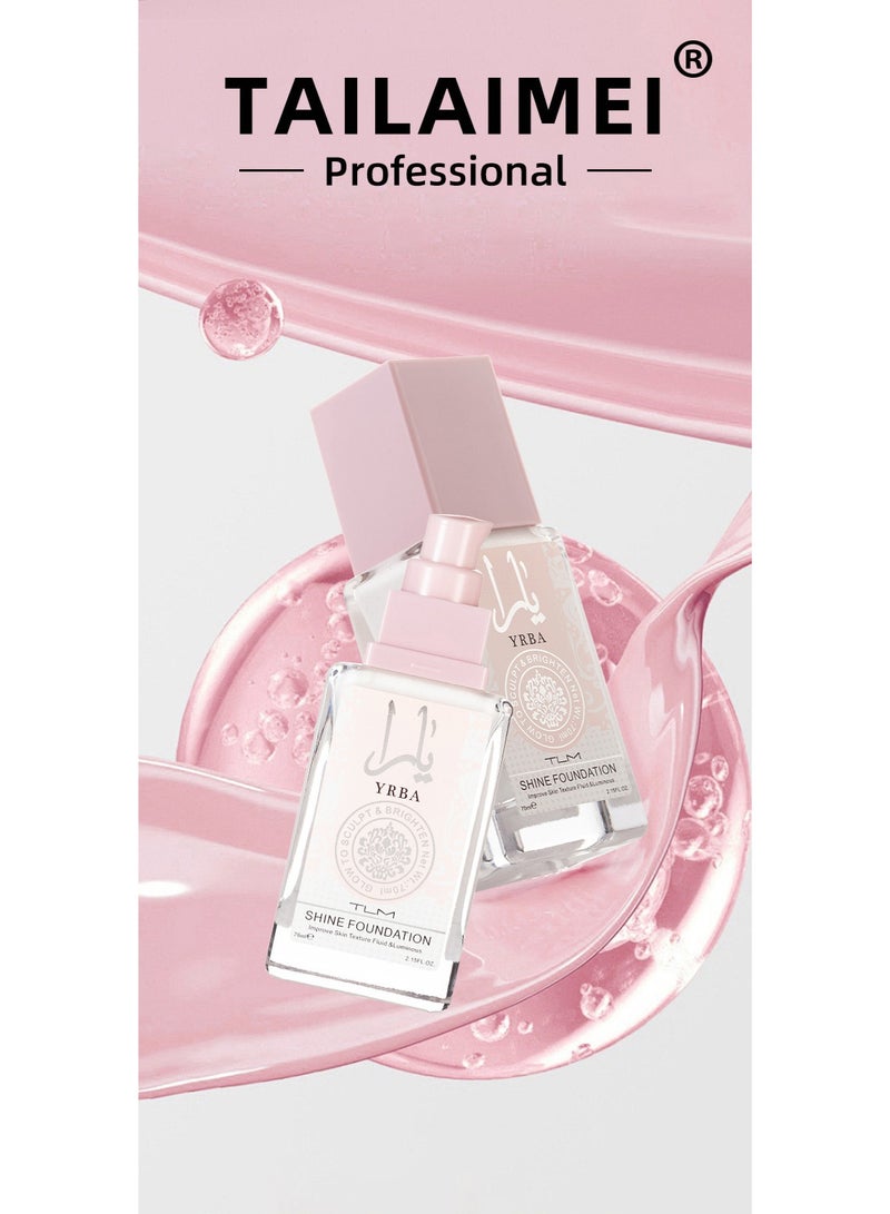 TailaiMei TLM Aqua Glow Foundation - Lightweight, moisturizing, and highlighting finish with 12-hour wear to prevent dullness, creating a naturally radiant complexion. - Image 3